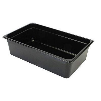 Restaurant Essentials Full size 6" deep polycarbonate food pan, black, comes in each