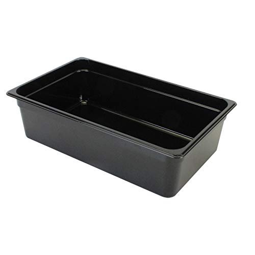 Restaurant Essentials Full size 6" deep polycarbonate food pan, black, comes in each