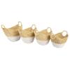 CosmoLiving by Cosmopolitan Seagrass Handmade Two Toned Storage Basket with Handles, Set of 4 17", 15", 13", 12"W, Brown view 2