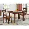East West Furniture NOCL3-MAH-W 3 Piece Kitchen Table Set for Small Spaces Contains a Rectangle Dining Table with Butterfly Leaf and 2 Dining Room Chairs, 32x54 Inch, Mahogany view 2
