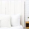 Barn Walls Whitewash Headboard, Cottage Design Distress, Solid Wood Headboard Floating Panels, Wall Mount, Adjustable Height, Easy Assembly, Full Size view 1