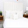Barn Walls Whitewash Headboard, Cottage Design Distress, Solid Wood Headboard Floating Panels, Wall Mount, Adjustable Height, Easy Assembly, Full Size view 3