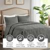 Madison Park Quebec Split Corner Quilted Bedspread Classic Traditional Design All Season, Lightweight, Bedding Set, Matching Shams, King, Damask Quilted Dark Grey 3 Piece view 3