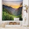 Ambesonne Appalachian Tapestry King Size, Sunset Panoramic Photo from Newfound Gap in The Smoky Mountains Print, Wall Hanging Bedspread Bed Cover Wall Decor, King Size, Yellow Green view 2