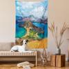 Ambesonne Ecuador Tapestry Twin Size, Galapagos Bartolome Island Pacific Ocean Latin America Scenery Volcanic Mountains, Wall Hanging Bedspread Bed Cover Wall Decor, 68" X 88", Aqua Sand view 2