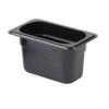 Restaurant Essentials Ninth size 4" deep polycarbonate food pan, black, comes in each view 1