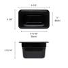 Restaurant Essentials Ninth size 4" deep polycarbonate food pan, black, comes in each view 2
