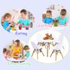 Costzon Kids Table and Chair Set, 5 PCS Mid-Century Modern Style Kids Desk Set w/Wood Legs, Iron Frame for Dining Drawing Playing & Strong Bearing Capacity, Toddler Table and Chairs (White) view 2