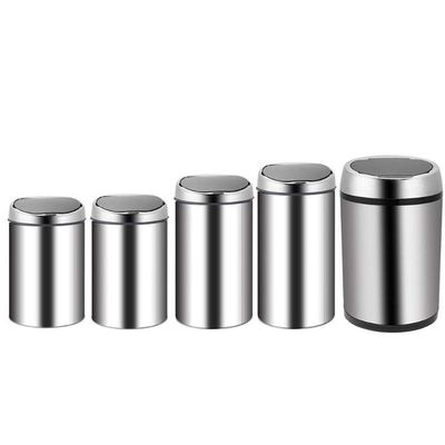 JLFTF 3-8L Cylindrical Automatic Dustbin USB Charge Stainless Steel Auto Smart Sensor Rubbish Waste Bin Kitchen Garbage Trash Can