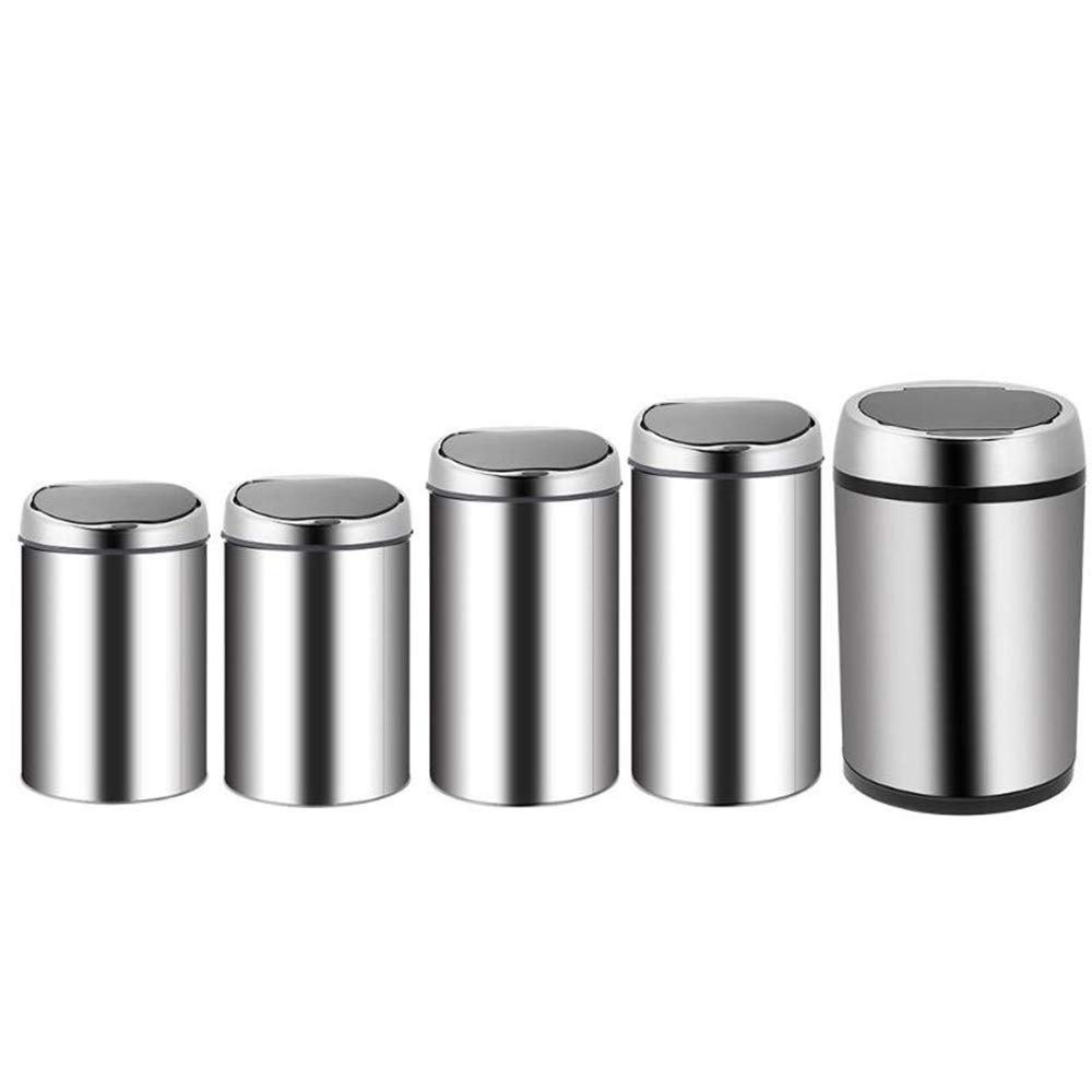 JLFTF 3-8L Cylindrical Automatic Dustbin USB Charge Stainless Steel Auto Smart Sensor Rubbish Waste Bin Kitchen Garbage Trash Can