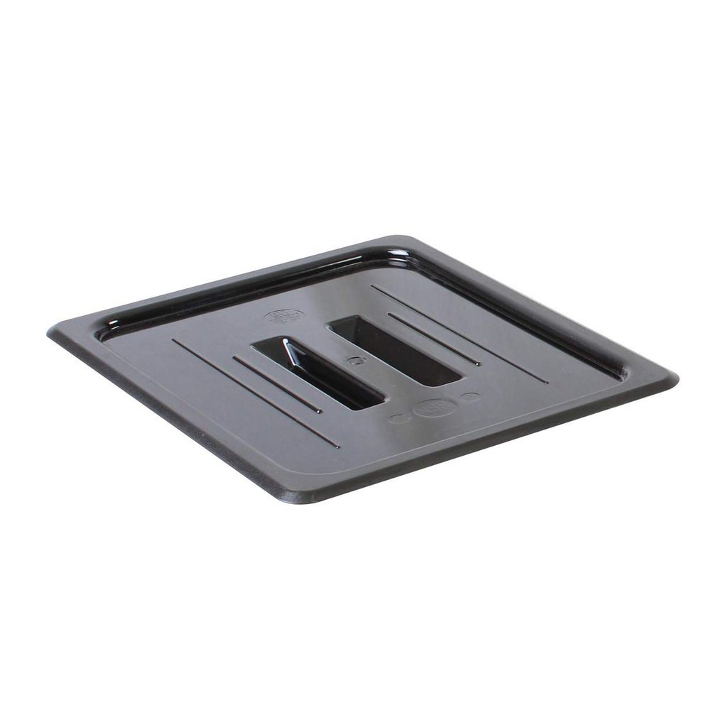 Restaurant Essentials Half size solid cover for polycarbonate food pan, black, comes in each