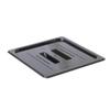 Restaurant Essentials Half size solid cover for polycarbonate food pan, black, comes in each view 1