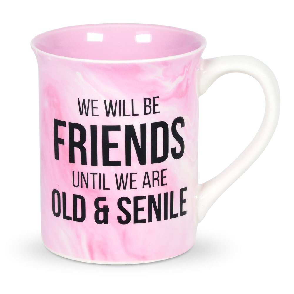 Enesco Our Name is Mud Old and Senile Friendship Coffee Mug, 16 Ounce, Multicolor
