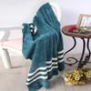 51"x59" Crochet Velvet Chenille Blanket Fluffy Green Chenille Knitted Throw Striped Blanket for Bed Couch Sofa Birthday view 1