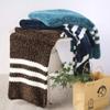 51"x59" Crochet Velvet Chenille Blanket Fluffy Green Chenille Knitted Throw Striped Blanket for Bed Couch Sofa Birthday view 2