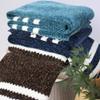 51"x59" Crochet Velvet Chenille Blanket Fluffy Green Chenille Knitted Throw Striped Blanket for Bed Couch Sofa Birthday view 3