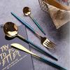 16-piece Silverware Flatware Cutlery Set Durable Stainless Steel Utensils Rainbow Handle With Gold.Service for 4 view 2