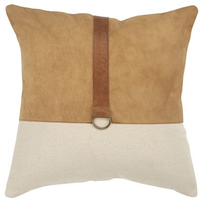 Rizzy Home Color Block Natural/Camel Decorative Poly Filled Pillow