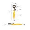 Restaurant Essentials 1.63 oz lever disher, yellow ergo handle, comes in each view 2