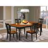 East West Furniture Dover 5-Piece Wooden Dining Set in Black/Cherry view 2