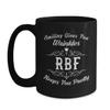 BeeTeeStore Sarcastic Mug for RBF Lovers - Smiling Gives You Wrinkles Quote - 15oz Black Ceramic Coffee & Tea Cup, Thoughtful Gift for Friends & Family view 1