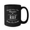 BeeTeeStore Sarcastic Mug for RBF Lovers - Smiling Gives You Wrinkles Quote - 15oz Black Ceramic Coffee & Tea Cup, Thoughtful Gift for Friends & Family view 2