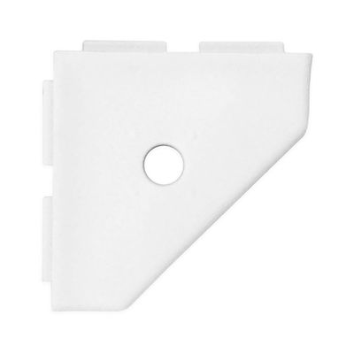 Questech 5" Shower Soap Dish Shelf for Inside Shower, Lugged for New Construction, Bath Organizer for Tiled Walls, Corner Soap Holder, Geo Lugged, Bright White Polished