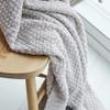 51" x71 Crochet Chenille Throw Blanket Fluffy Knitted Chenille Blanket Cozy Warm Blanket Home Decorative Grey Blanket Summer Fall Bed Couch Office Blanket view 1