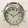 Antique Marine Brass Silver Ship Wheel Clock 38.1 cm Nautical Wall Hanging Clock Home Decor view 2