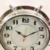Antique Marine Brass Silver Ship Wheel Clock 38.1 cm Nautical Wall Hanging Clock Home Decor view 4
