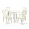 East West Furniture OXDA5-LWH-W 5 Piece Dinette Set for 4 Includes a Square Dining Table and 4 Dining Room Chairs, 36x36 Inch, Linen White view 1