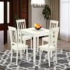 East West Furniture OXDA5-LWH-W 5 Piece Dinette Set for 4 Includes a Square Dining Table and 4 Dining Room Chairs, 36x36 Inch, Linen White view 2
