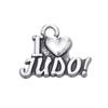 4 I Love Judo Charms, Antique Silver Tone (1K-112) view 1