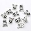 6 Bunny Rabbit Charms, Antique Silver Tone (1K-179) view 2