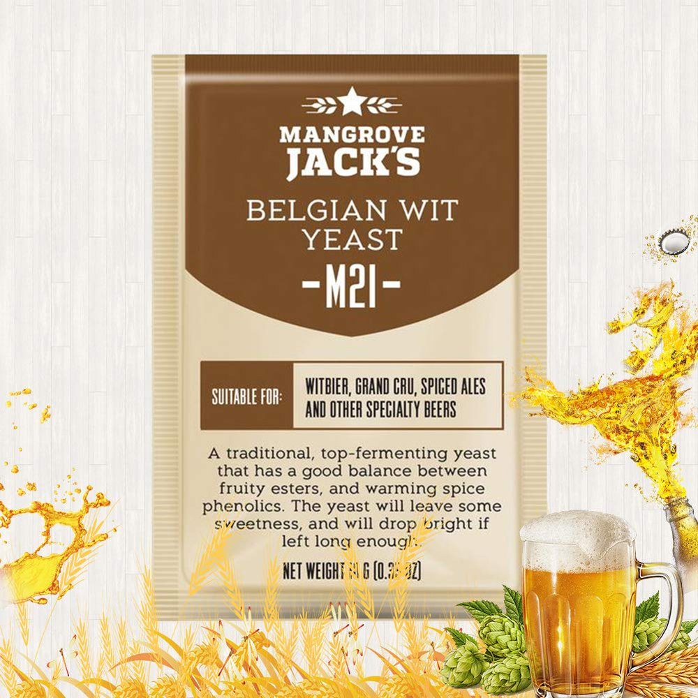 10g/1pcs imported yeast Mangrove&Jacks Beer Yeast M15 M20 M29 family brewing fermentation Beer yeast powder small package (M21 Belgian Wit)