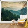 Ambesonne Appalachian Tapestry King Size, Panoramic Landscape Photo of Mountain Ridges Virginia, Wall Hanging Bedspread Bed Cover Wall Decor, 104" X 88", Hunter Green Grey Teal view 1