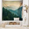 Ambesonne Appalachian Tapestry King Size, Panoramic Landscape Photo of Mountain Ridges Virginia, Wall Hanging Bedspread Bed Cover Wall Decor, 104" X 88", Hunter Green Grey Teal view 2