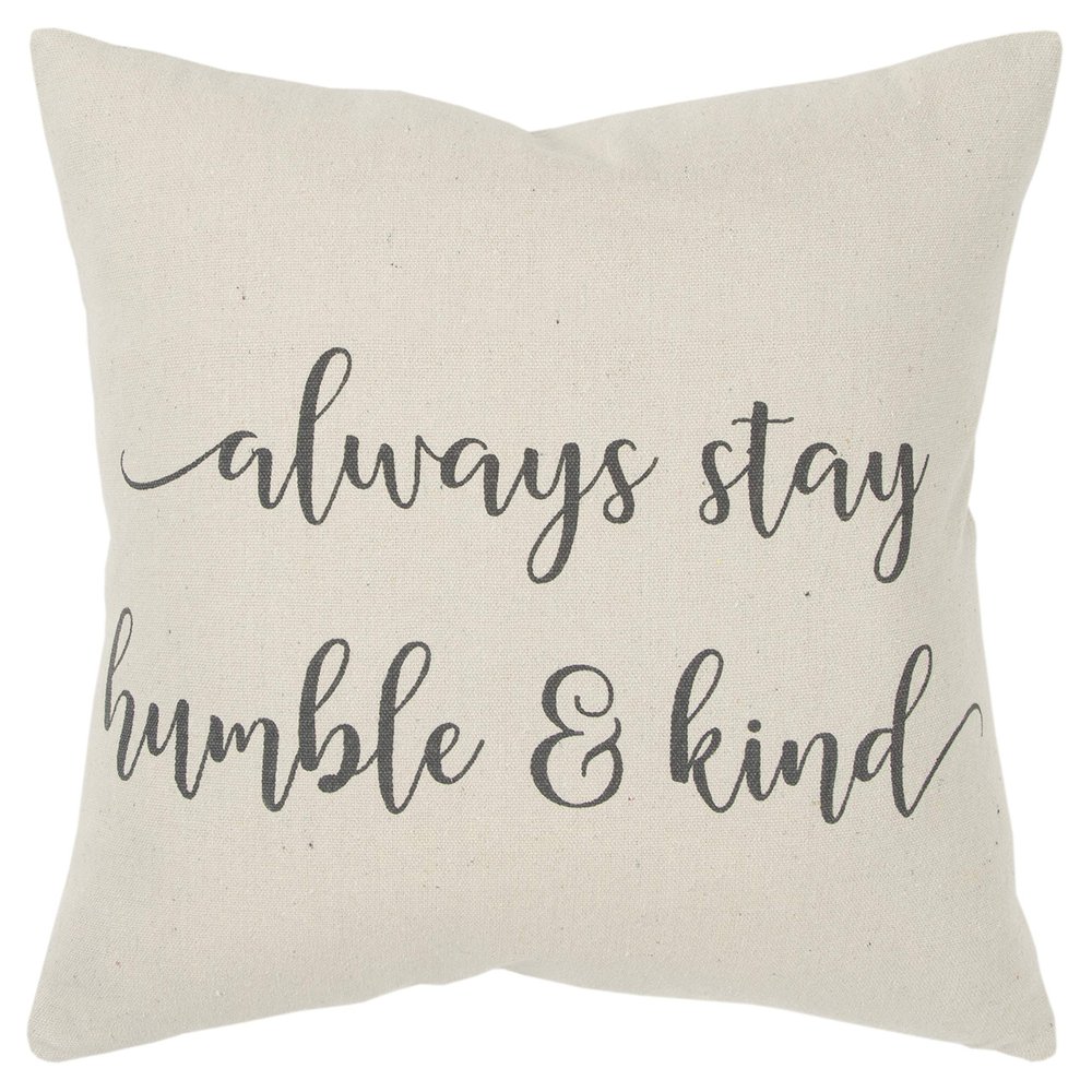 Rizzy Home "Always Stay Humble & Kind Natural Decorative Poly Filled Pillow