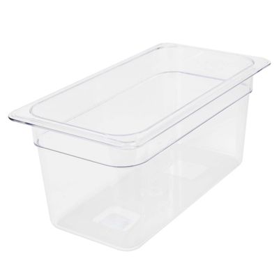 Restaurant Essentials Third size 6 inch deep polycarbonate food pan, comes in each
