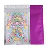 100pcs Frosted Clear Window Flat Colored Metallic Foil Resealable Zipper Seal Bags (Purple, Flat | 1.5oz) view 1