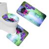 Amagical Zen Garden Theme Bamboo Purple Flower Black Stone Decor 4 Piece Bathroom Mat Set Shower Curtain Set Bath Mat Contour Mat Toilet Cover Shower Curtain and 12 Hooks view 3