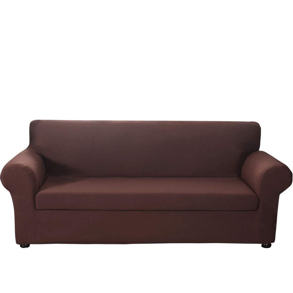 ele ELEOPTION 2 Pieces Microfiber Stretch Couch Slipcover  High Stretch Non-Slip Super Spandex Soft Fabric Sofa Couch Cover Furniture Protector with Kids Pet
