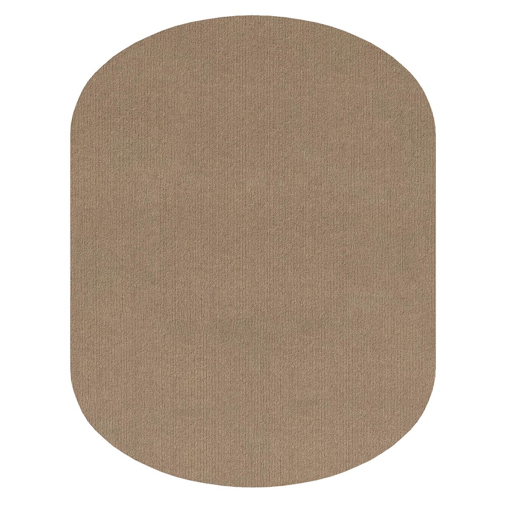 Indoor - Outdoor Area Rugs and Runners Constructed with Superior PET Fiber Made from 100% Purified Recycled Bottles. (5' x 8' Oval, Taupe)
