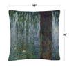 Trademark Fine Art Waterlillies Morning by Claude Monet, 16x16 Decorative Throw Pillow view 2