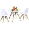 Costzon Kids Table and Chair Set, 3-Piece Kids Mid-Century Modern Style Table Set with Wood Legs for Dining Drawing Playing, Toddler Table and Chairs (White, Table & 2 Chairs) view 1
