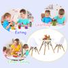 Costzon Kids Table and Chair Set, 3-Piece Kids Mid-Century Modern Style Table Set with Wood Legs for Dining Drawing Playing, Toddler Table and Chairs (White, Table & 2 Chairs) view 2