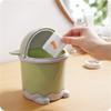 JLFTF Home Office Dormitory Creative Cute Desktop Trash can Home Living Room Coffee Table with Cover Small Paper Basket Mini flip Plastic Trash view 4