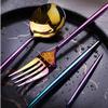 Flatware Sets Knife Fork Spoon Cutlery Sets Colorfully Silverware Set Mirror Polished -16 pieces set view 2