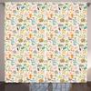 Ambesonne Cartoon Curtains, Animals and Alphabet Letters Funny Pre, Living Room Bedroom Window Drapes 2 Panel Set, 108" X 84", Multicolor view 1