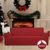 Easy-Going Stretch Sofa Slipcover 1-Piece Sofa Cover Furniture Protector Couch Soft with Elastic Bottom for Kids, Polyester Spandex Jacquard Fabric Small Checks (Sofa, Christmas Red) view 2